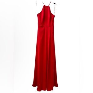 Celebrate DB Red Maxi Halter top Dress with Pockets Size 0